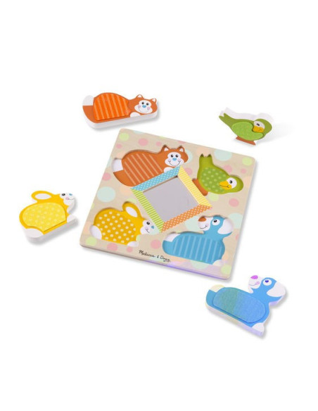 MD1898,Puzzle tactil cu oglinda Pets Melissa and Doug