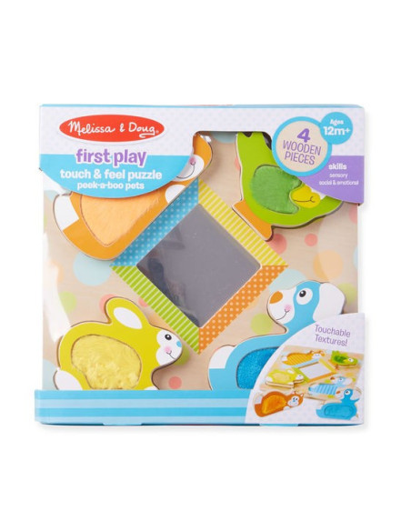 MD1898,Puzzle tactil cu oglinda Pets Melissa and Doug
