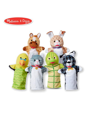 MD9119,Set 6 papusi de mana Animale de companie - Melissa & Doug