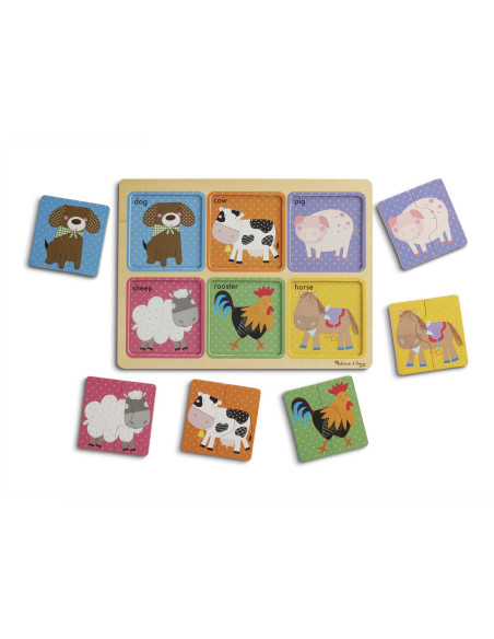 MD31363,Primul meu puzzle eco din lemn Prieteni de la Ferma - Melissa & Doug MD31363,Primul meu puzzle eco din lemn Prieteni de la Ferma - Melissa & Doug