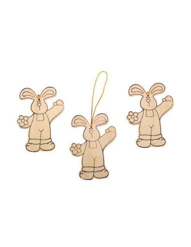 BEL40712,Set 3 pandantive de decorat Iepurasi - Beleduc