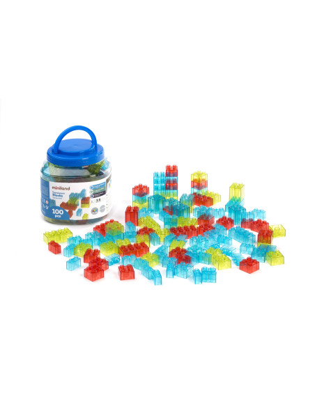 ML32162,Joc de constructii cu 100 piese translucide ML32162,Joc de constructii cu 100 piese translucide
