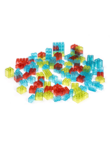 ML32162,Joc de constructii cu 100 piese translucide ML32162,Joc de constructii cu 100 piese translucide