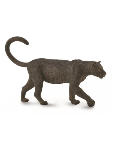 COL88890L,Figurina Leopard negru pictata manual L Collecta
