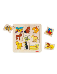 GOKI56725,Joc puzzle de asociere Casutele animalelor 2