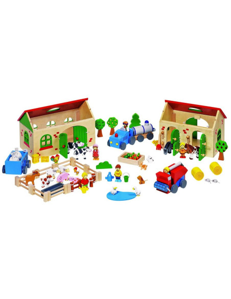 GOKI58598,Joc din lemn Ferma animalelor