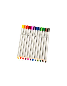 LFC1044,Set 12 creioane colorate cu varf gros de 8 mm pentru incepatori