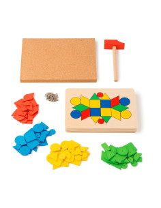 TFL900000088,Joc Educativ de constructii cu ciocan si cuie Forme Geometrice 2