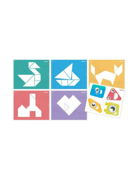 ML32163,Joc creativ Tangram traditional cu piese translucide