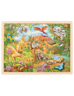 GOKI57441,Puzzle din lemn cu 96 piese Animale din Australia