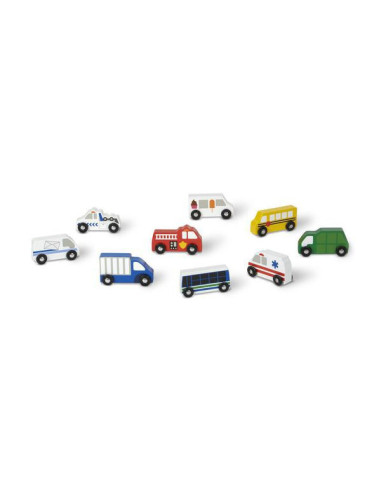 MD3170,Set de 9 masinute utilitare din lemn MD3170,Set de 9 masinute utilitare din lemn