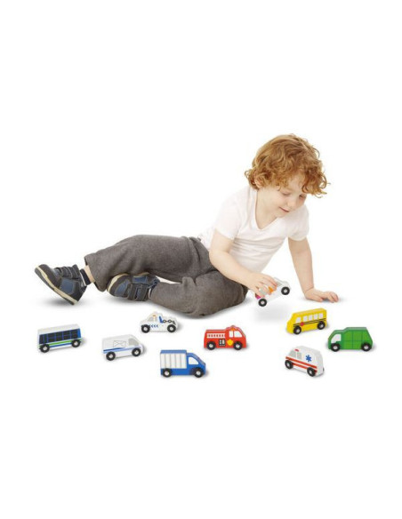 MD3170,Set de 9 masinute utilitare din lemn MD3170,Set de 9 masinute utilitare din lemn