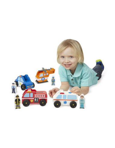 MD9285,Set de joaca din lemn Vehicule de interventie