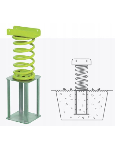 KBT173.013.001.003,Balansoar pe arc pentru copii Elefant, HDPE, cu prindere in beton KBT