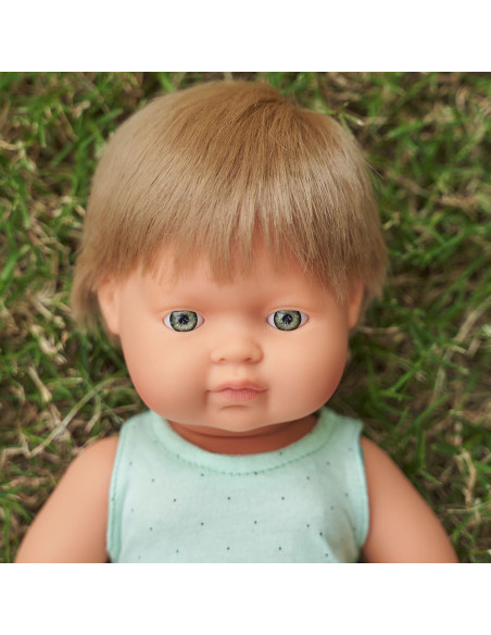 ML31259,Papusa educativa 38 cm Baiat caucazian blond inchis