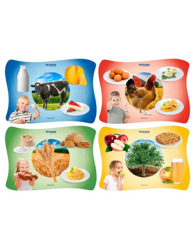 ML35390,Set 4 puzzle De unde provin alimentele