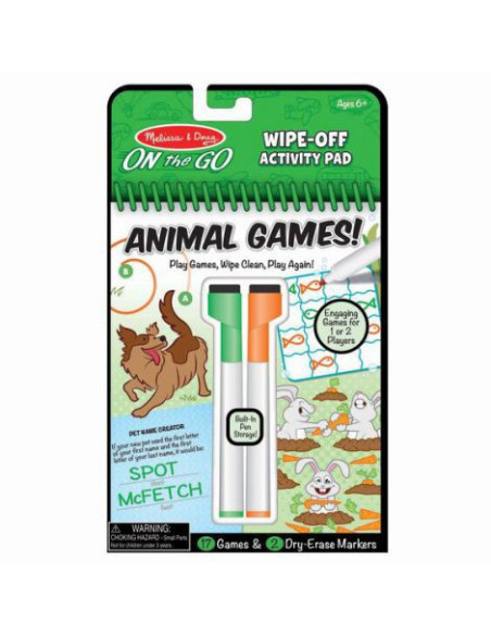 MD30171,Carnet reutilizabil cu activitati si jocuri Animale -Melissa And Doug