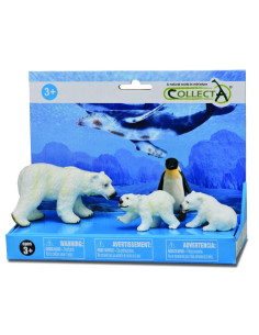 COL84068LPP,Set 4 figurine pictate manual Ursi polari si pinguin