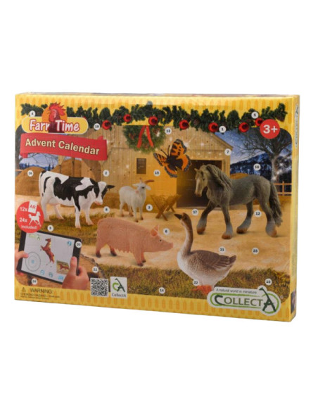 COL84178CB,Calendar de Craciun Collecta cu figurine pictate manual Viata la ferma 84178