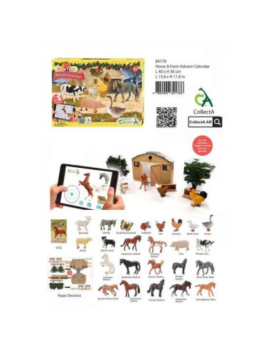 COL84178CB,Calendar de Craciun Collecta cu figurine pictate manual Viata la ferma 84178