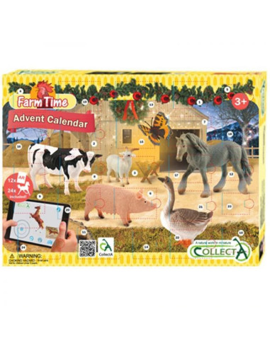 COL84178CB,Calendar de Craciun Collecta cu figurine pictate manual Viata la ferma 84178