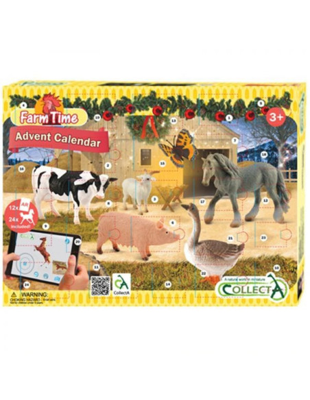 COL84178CB,Calendar de Craciun Collecta cu figurine pictate manual Viata la ferma 84178