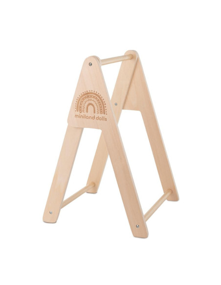 ML31194,Stand-garderoba din lemn cu bara pentru hainutele papusilor