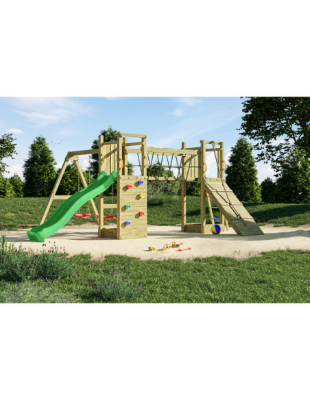 FU08300PKXG2,Complex joaca din lemn cu 2 turnuri si pod Maxi Exposure Fungoo