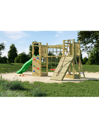 FU08300PKXG2,Complex joaca din lemn cu 2 turnuri si pod Maxi Exposure Fungoo