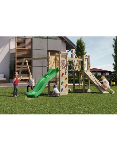 FU08300PKXG2,Complex joaca din lemn cu 2 turnuri si pod Maxi Exposure Fungoo