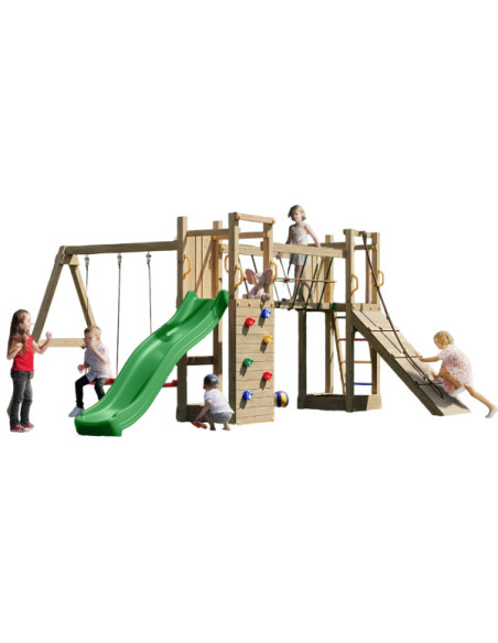 FU08300PKXG2,Complex joaca din lemn cu 2 turnuri si pod Maxi Exposure Fungoo