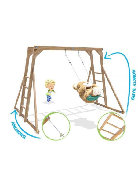 DHPS709S,Catarator Monkey Bars cu leagan Dunster House DHPS709S,Catarator Monkey Bars cu leagan Dunster House