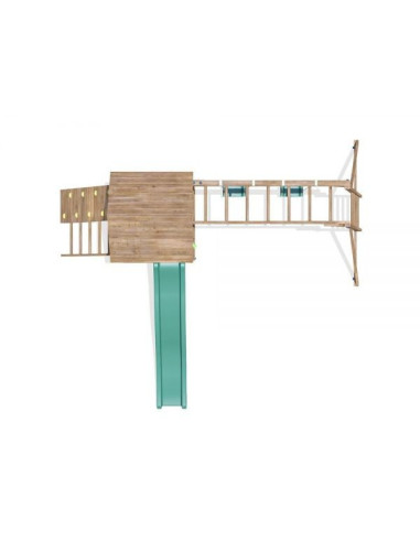 DHPS708-1,Complex de joaca FrontierFort Max cu Monkey Bars si 2 leagane, tobogan verde 2.9 m, Dunster House DHPS708-1,Complex de joaca FrontierFort Max cu Monkey Bars si 2 leagane, tobogan verde 2.9 m, Dunster House