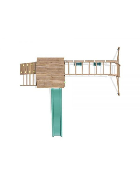 DHPS708-1,Complex de joaca FrontierFort Max cu Monkey Bars si 2 leagane, tobogan verde 2.9 m, Dunster House DHPS708-1,Complex de joaca FrontierFort Max cu Monkey Bars si 2 leagane, tobogan verde 2.9 m, Dunster House