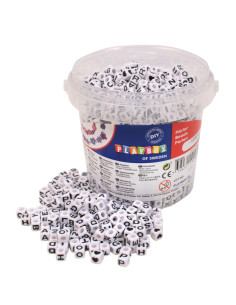 PB2472142,Set 12550 de margele cub de insirat cu litere, diametru 6.5 mm
