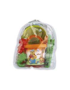 AGI7245-POPPY,Set jucarii apa si nisip cu galetusa, stropitoare, forme si unelte in rucsac Poppy 2