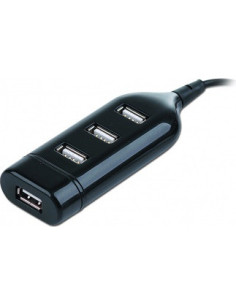 RY-UHB-CT02,HUB extern GEMBIRD, porturi USB: USB 2.0 x 4, conectare prin USB 2.0, cablu 0.4 m, negru, "UHB-CT02"