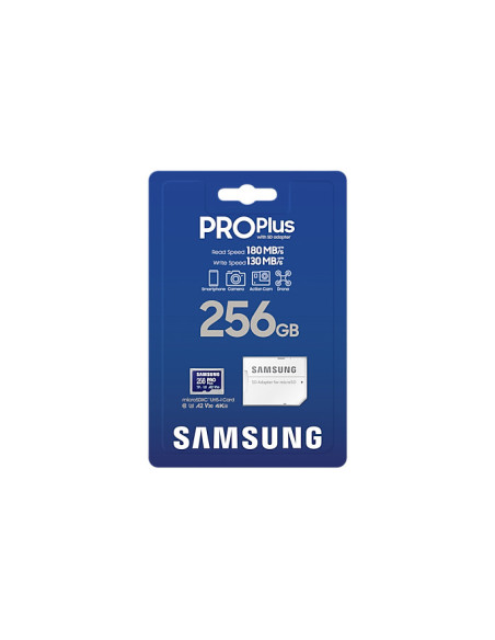 MB-MD256SA/EU,SAMSUNG PRO Plus 256GB microSD UHS-I U3 Full HD 4K UHD 180MB/s Read 130MB/s Write Memory Card Incl. SD-Adapter 202