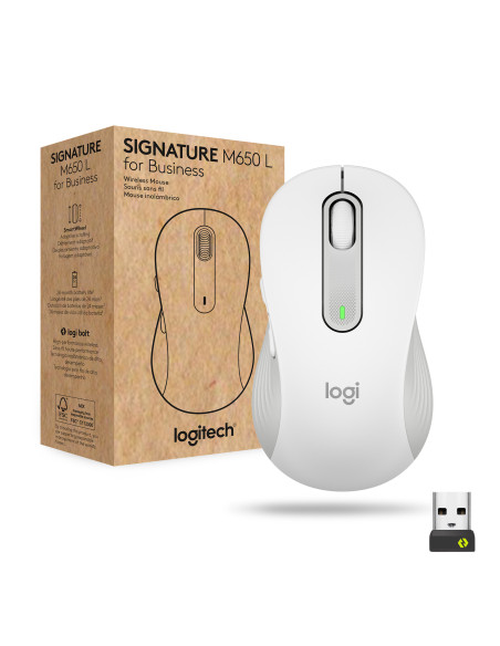 910-006349,LOGITECH Signature M650 L Wireless Mouse for Business - OFF-WHITE - BT - EMEA - M650 L B2B "910-006349"