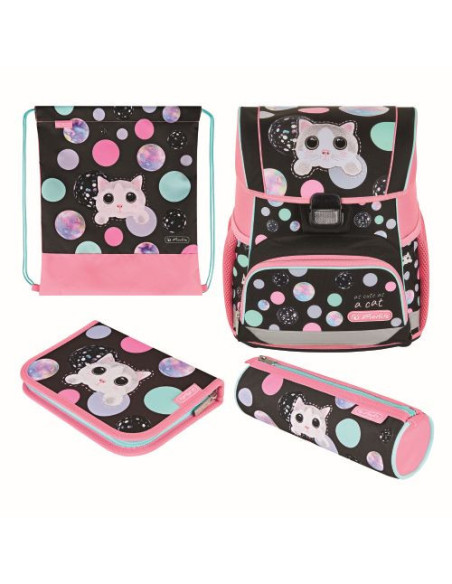 50043088,Ghiozdan echipat loop plus, motiv cute cat