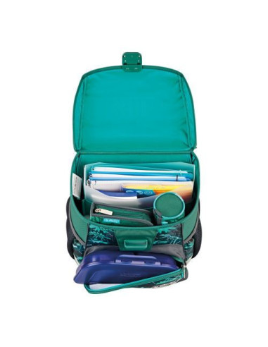 50043101,Ghiozdan echipat loop plus, motiv green rex