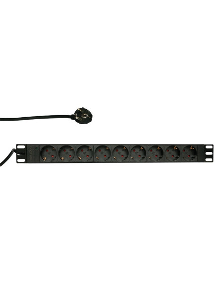 PDU9C03,PDU LOGILINK 1U pt. rack 19 inch, 9 prize Schuko, intrare Schuko, max 16 A, 2 m, "PDU9C03"