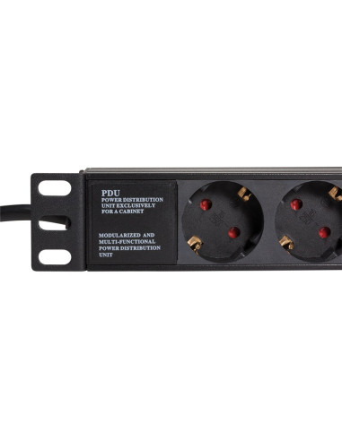 PDU9C03,PDU LOGILINK 1U pt. rack 19 inch, 9 prize Schuko, intrare Schuko, max 16 A, 2 m, "PDU9C03"