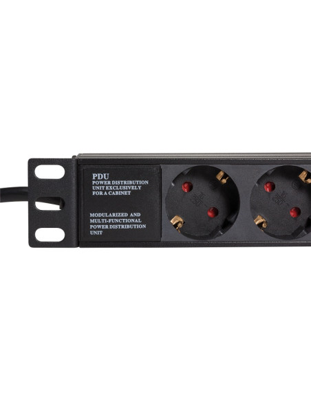PDU9C03,PDU LOGILINK 1U pt. rack 19 inch, 9 prize Schuko, intrare Schuko, max 16 A, 2 m, "PDU9C03"