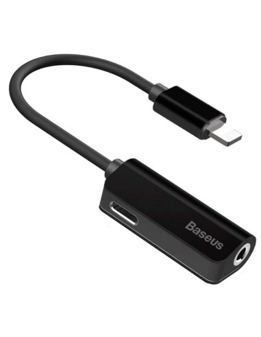 CALL32-01,CABLU ADAPTOR INCARCARE SI AUDIO Baseus, 1 x Lightning (T) la 1 x Jack 3.5mm (M) si 1 x Lightning (M), lungime cablu 1