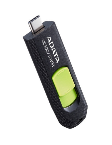 ACHO-UC300-128G-RBK/GN,MEMORIE USB Type-C 3.2 ADATA 128 GB, retractabila, carcasa plastic, negru / verde "ACHO-UC300-128G-RBK/GN