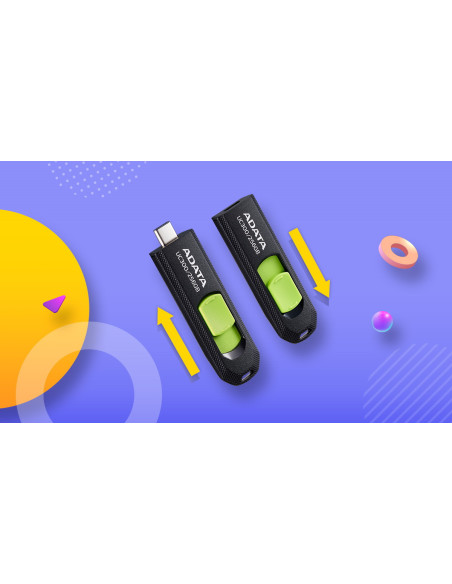 ACHO-UC300-128G-RBK/GN,MEMORIE USB Type-C 3.2 ADATA 128 GB, retractabila, carcasa plastic, negru / verde "ACHO-UC300-128G-RBK/GN