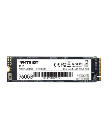 P310P960GM28,SSD PATRIOT, P310, 960 GB, M.2, PCIe Gen3.0 x4, R/W: 2100/1800 MB/s, "P310P960GM28"