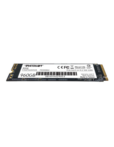 P310P960GM28,SSD PATRIOT, P310, 960 GB, M.2, PCIe Gen3.0 x4, R/W: 2100/1800 MB/s, "P310P960GM28"