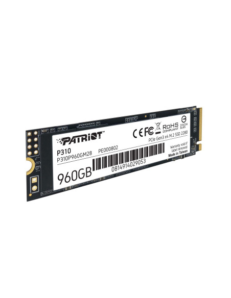 P310P960GM28,SSD PATRIOT, P310, 960 GB, M.2, PCIe Gen3.0 x4, R/W: 2100/1800 MB/s, "P310P960GM28"